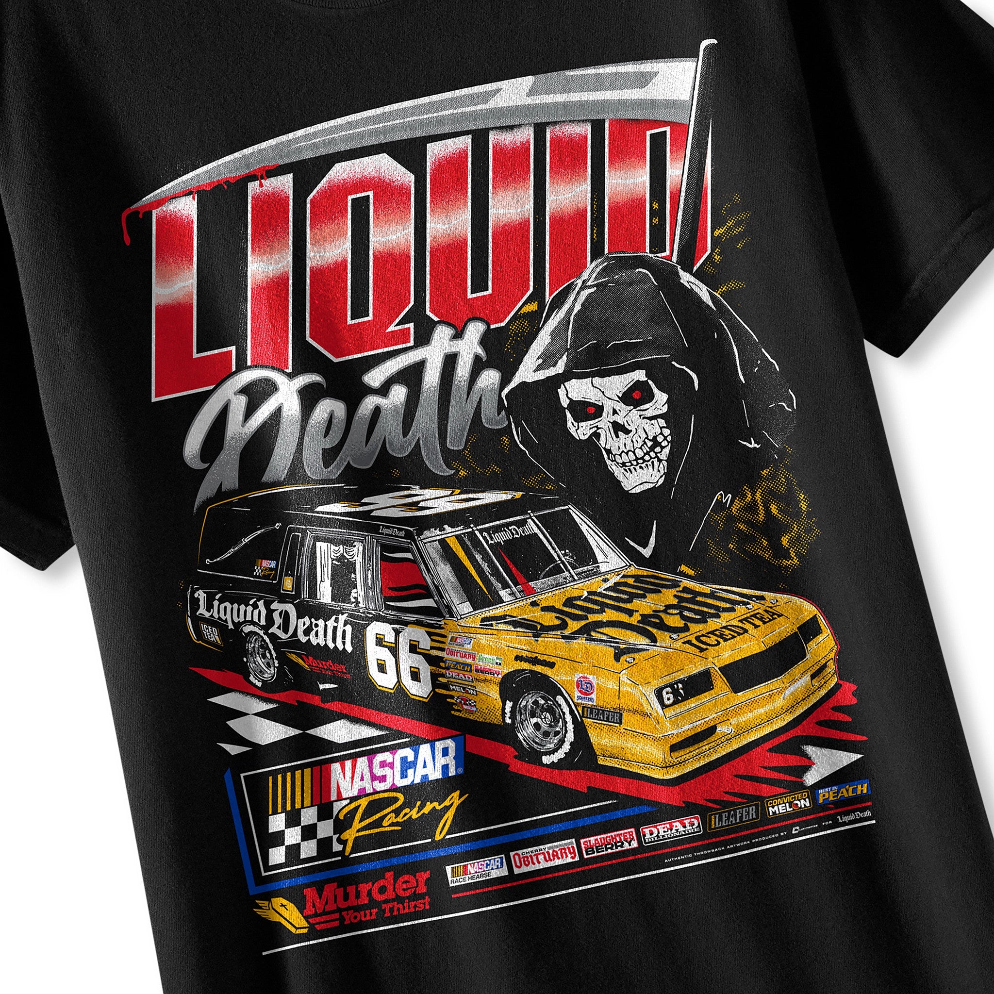 Liquid Death x NASCAR Thirst Hearse Tee - Image 2